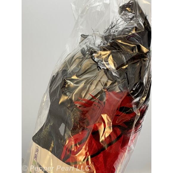 Vampire Mask on a Stick Set of 4 Masquerade Eye Half Feather Rose Ruffle Silver - Picture 9 of 10